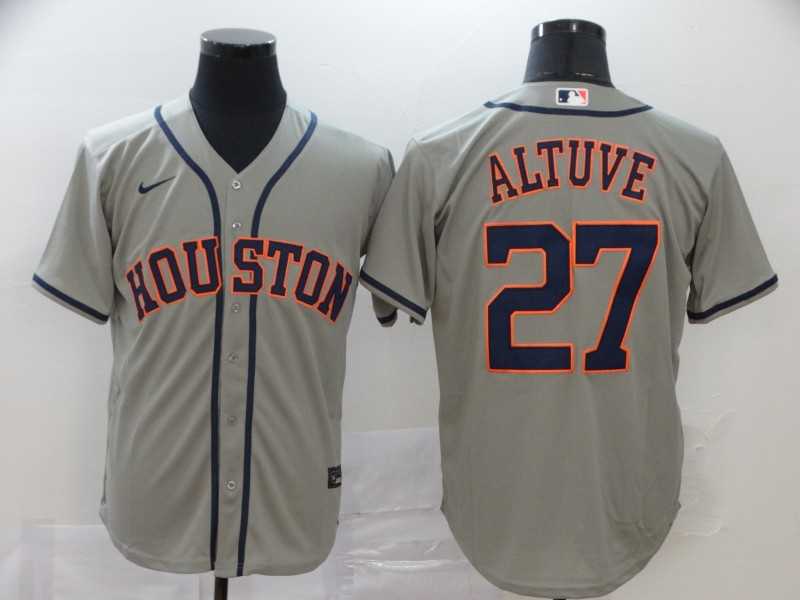 Astros 27 Jose Altuve Gray 2020 Nike Cool Base Jersey,We sell and wholesale Astros 27 Jose Altuve Gray 2020 Nike Cool Base Jersey on line form chian!